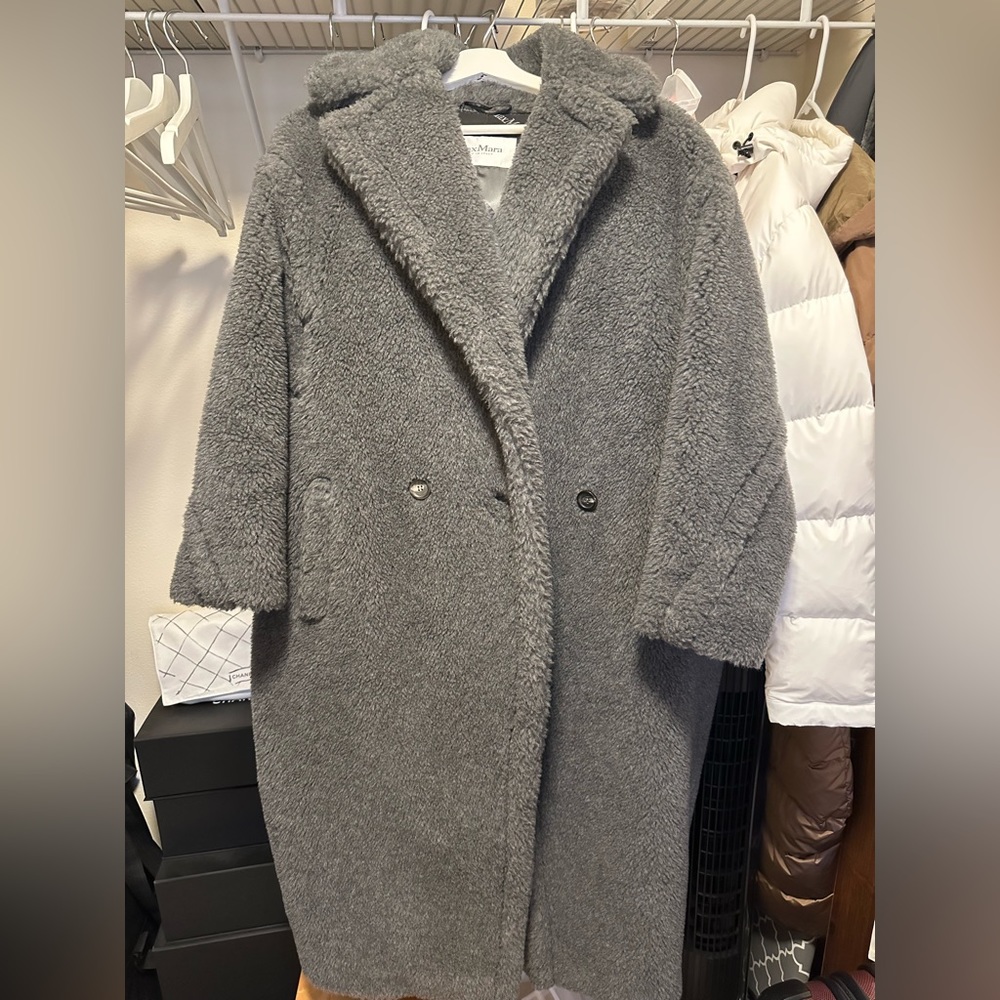 Max mara teddy bear coat - grey, near new!